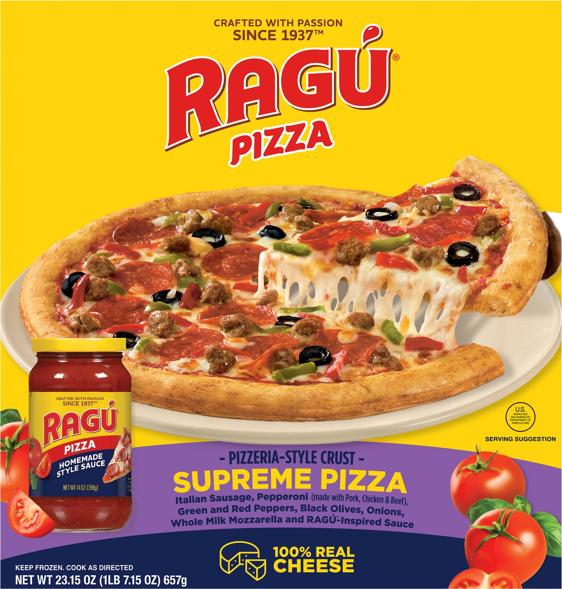 slide 11 of 13, Ragu Pizzeria-Style Crust Supreme Pizza 23.15 oz, 23.15 oz