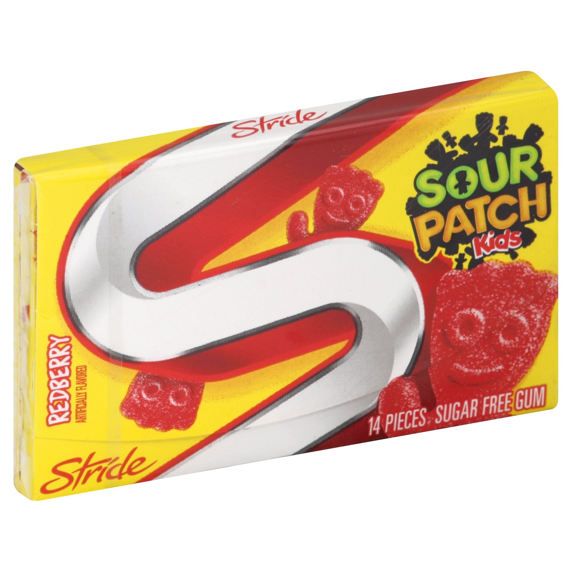 slide 1 of 8, Stride Sour Patch Kids Redberry Sugar-Free Gum 14 Piece Pack, 14 ct