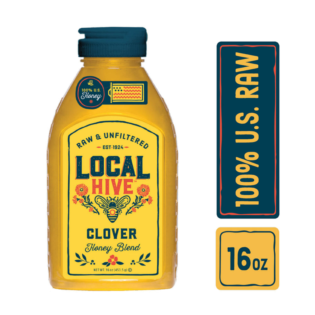 slide 1 of 1, Local Hive Raw & Unfiltered Clover Honey Blend 16 oz, 16 oz