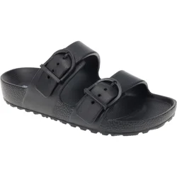 Sol Borne Beach Boys' Shore, Double Band Sandals, Black, Size 2