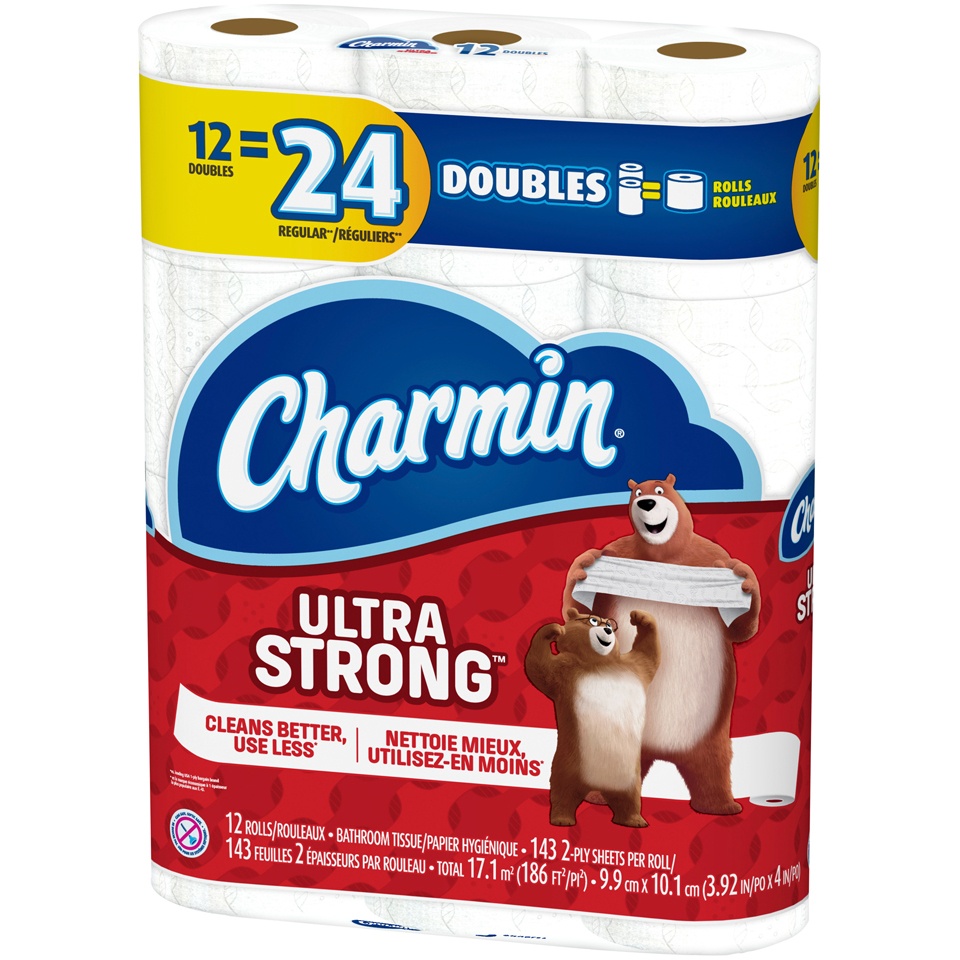 slide 3 of 4, Charmin Strong 12 Double Roll Bath Tissue, 1716 ct