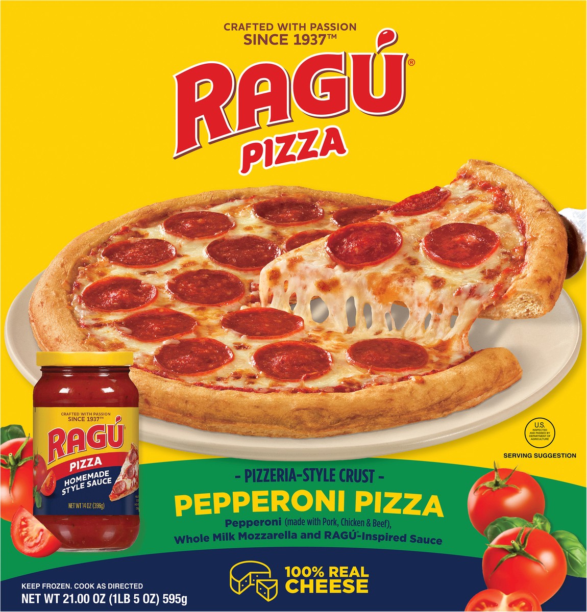slide 11 of 13, Ragu Pizzeria-Style Crust Pepperoni Pizza 21.00 oz, 21 oz