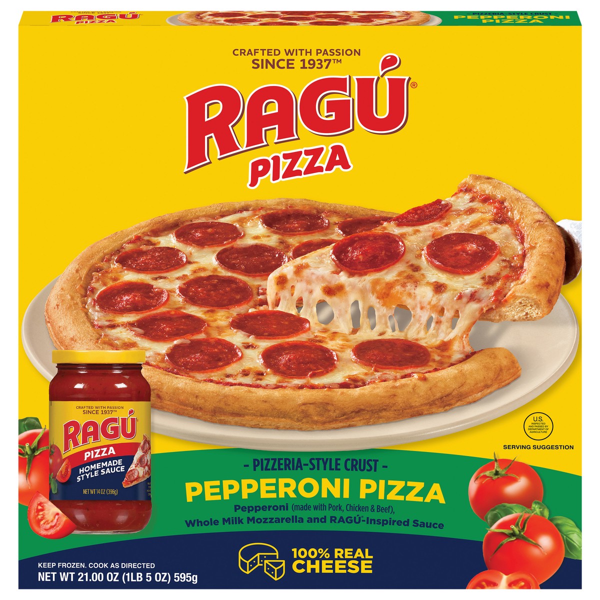 slide 1 of 13, Ragu Pizzeria-Style Crust Pepperoni Pizza 21.00 oz, 21 oz