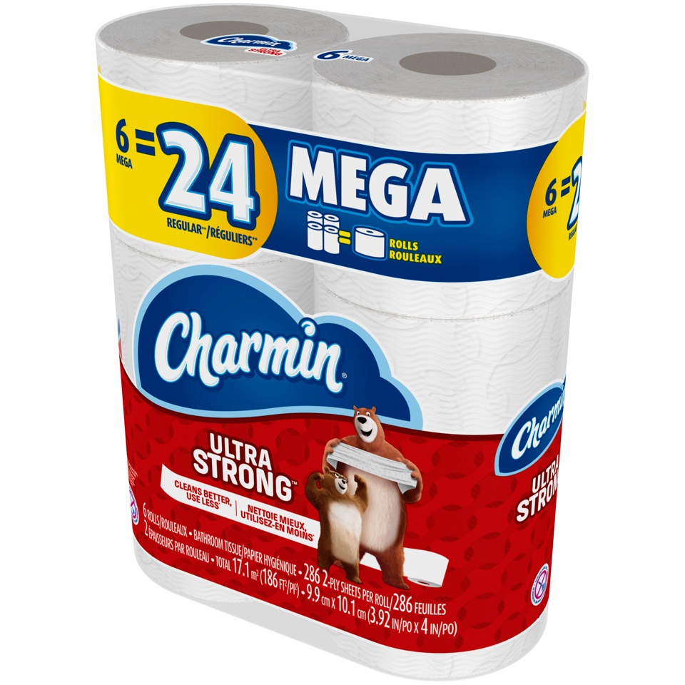 slide 4 of 4, Charmin Ultra Strong Mega Roll Toilet Paper, 6 ct