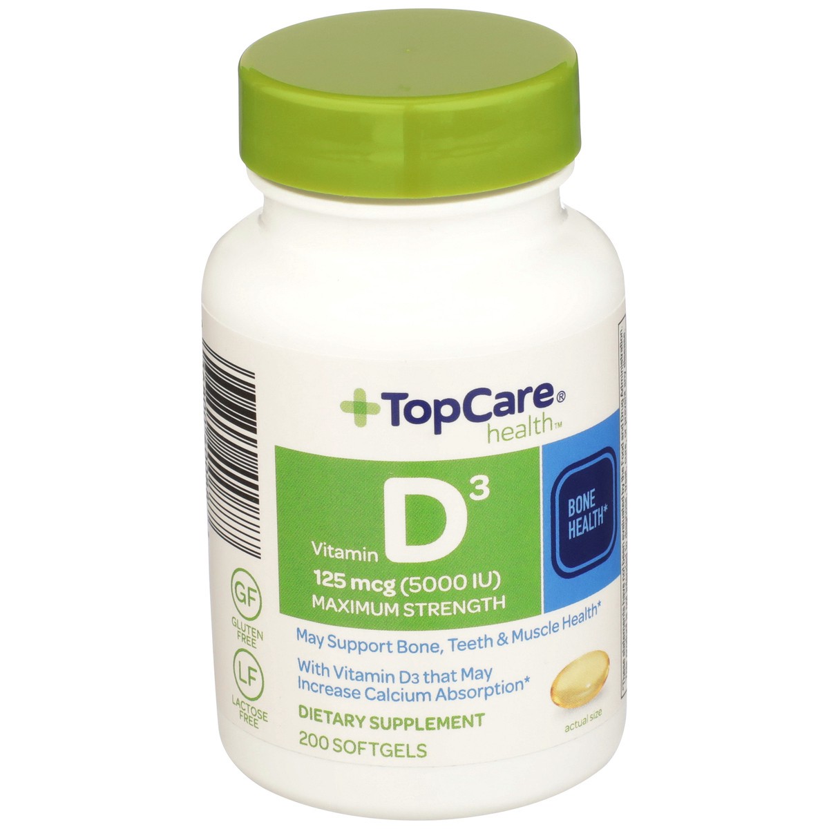 slide 2 of 8, TopCare Vitamin D3 Natural Sourced Maximum Strength - 200 CT, 200 ct