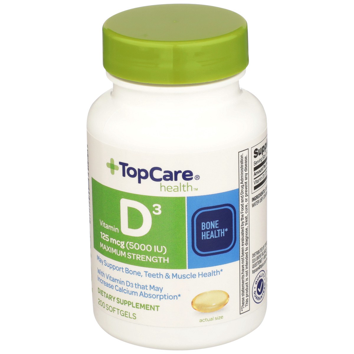 slide 3 of 8, TopCare Vitamin D3 Natural Sourced Maximum Strength - 200 CT, 200 ct