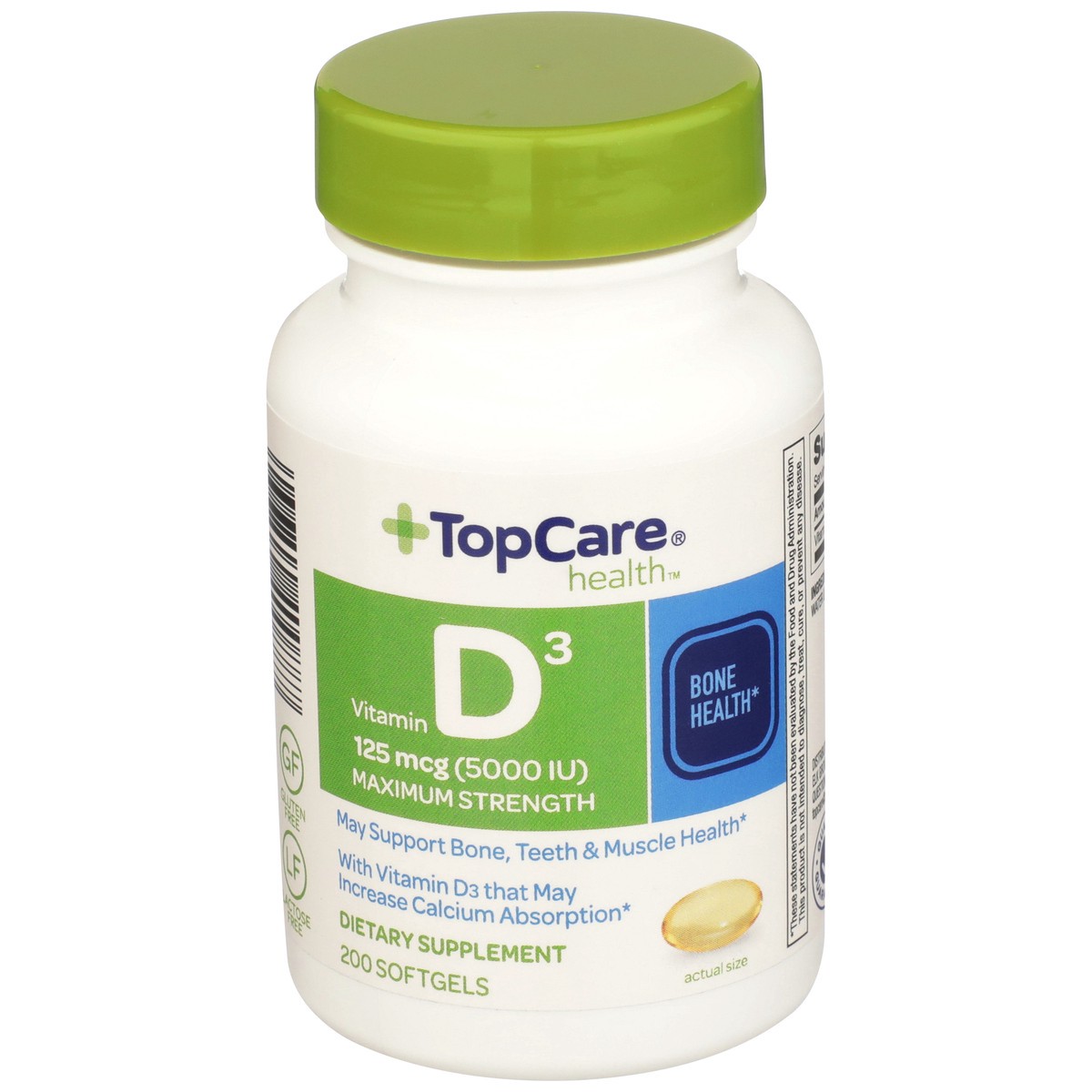 slide 1 of 8, TopCare Vitamin D3 Natural Sourced Maximum Strength - 200 CT, 200 ct