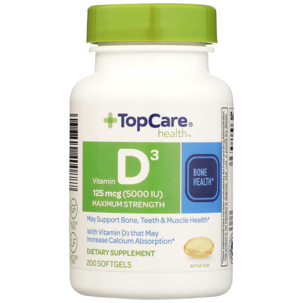 slide 7 of 8, TopCare Vitamin D3 Natural Sourced Maximum Strength - 200 CT, 200 ct