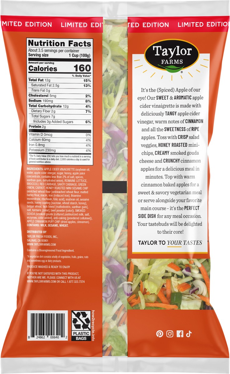 slide 2 of 3, Taylor Farms Spiced Apple Chopped Salad Kit, 13.2 oz