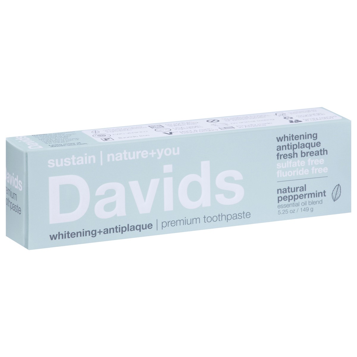 slide 2 of 9, David's Antiplaque Whitening Premium Natural Peppermint Toothpaste 5.25 oz, 5.25 oz