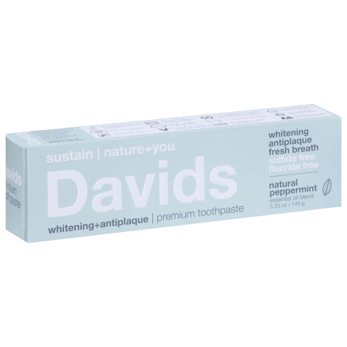 slide 5 of 9, David's Antiplaque Whitening Premium Natural Peppermint Toothpaste 5.25 oz, 5.25 oz