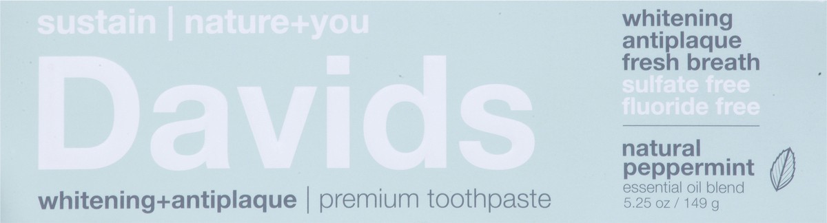 slide 5 of 9, David's Antiplaque Whitening Premium Natural Peppermint Toothpaste 5.25 oz, 5.25 oz