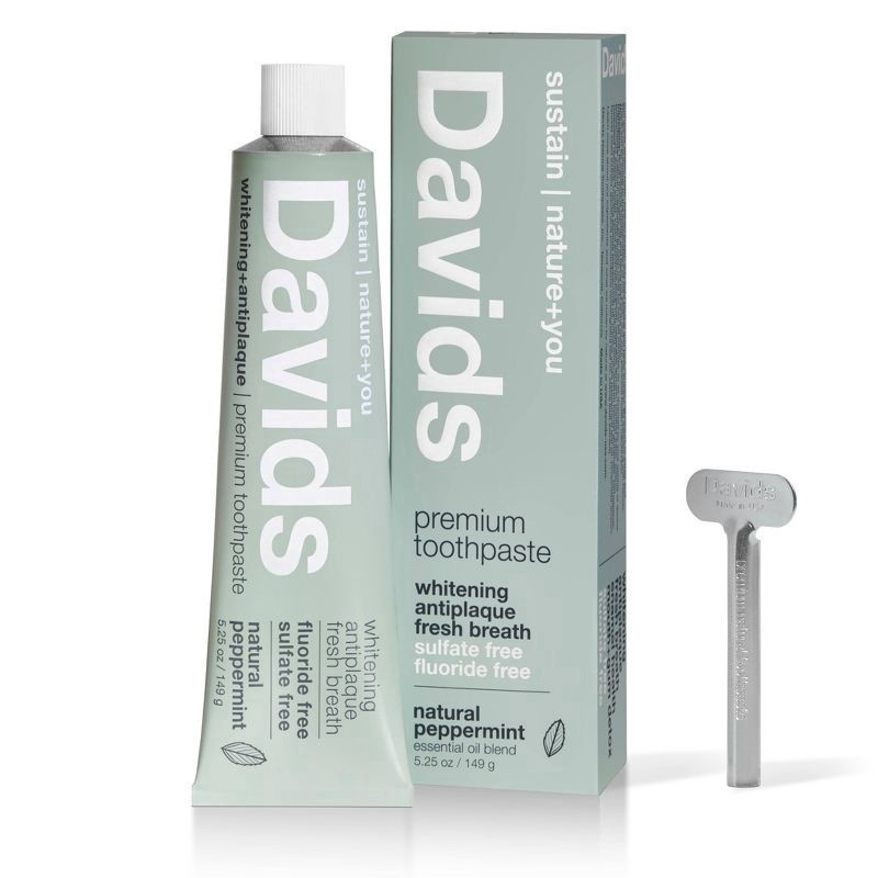 slide 1 of 9, David's Antiplaque Whitening Premium Natural Peppermint Toothpaste 5.25 oz, 5.25 oz