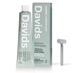 David's Antiplaque Whitening Premium Natural Peppermint Toothpaste 5.25 oz