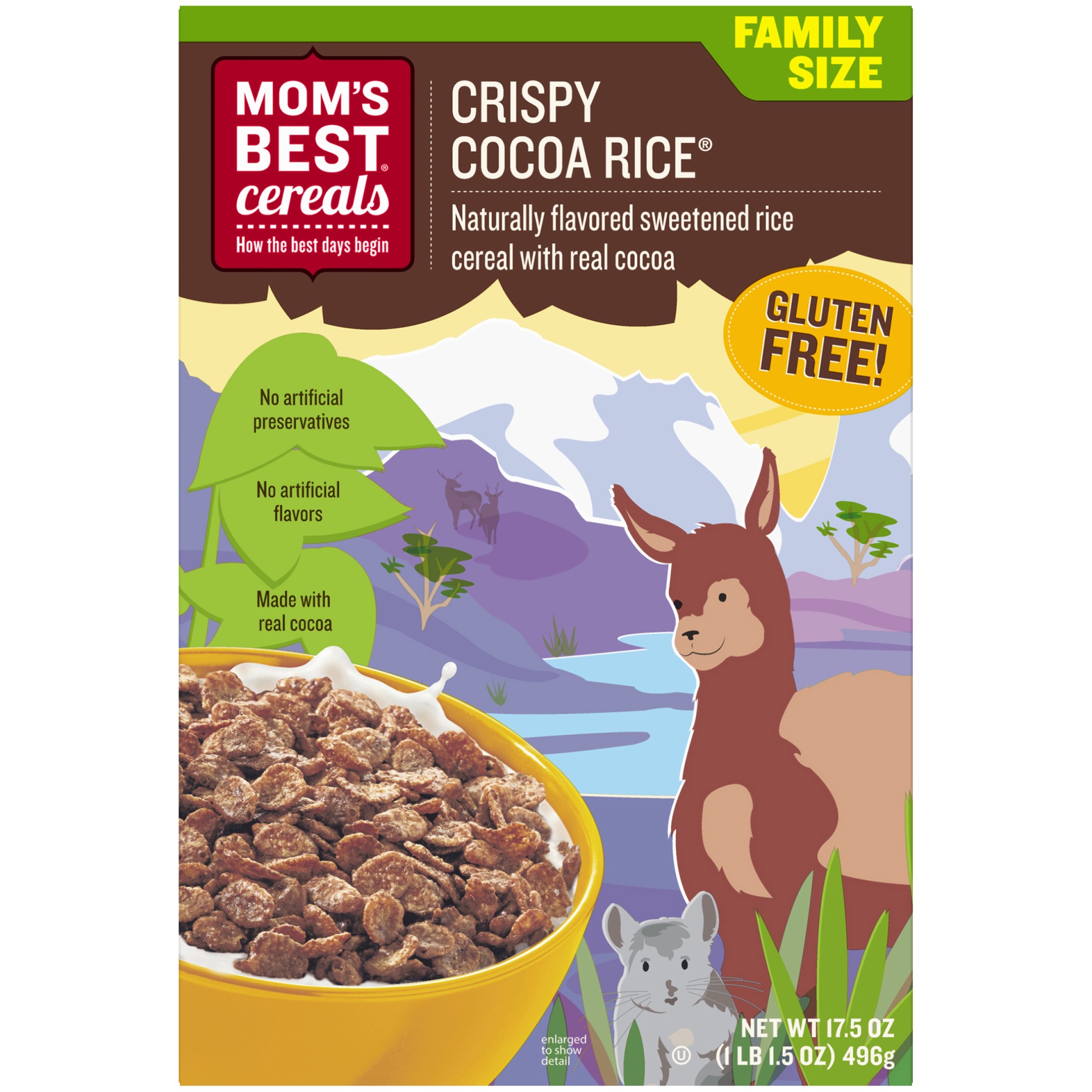 slide 1 of 1, Mom's Best Crispy Cocoa Rice Cereal, 17.5 oz