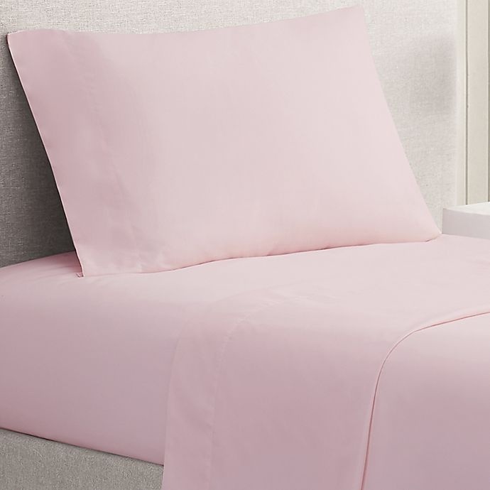 slide 1 of 4, Simply Essential Truly Soft Microfiber Twin Solid Sheet Set - Rosewater, 1 ct