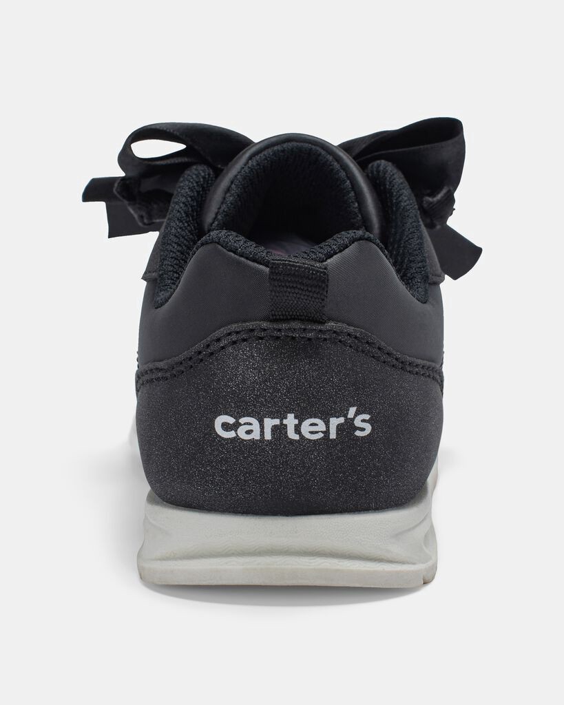 slide 4 of 6, Carter's Toddler Girl Bow Slip-On Sneakers - Black Black 8, 1 ct