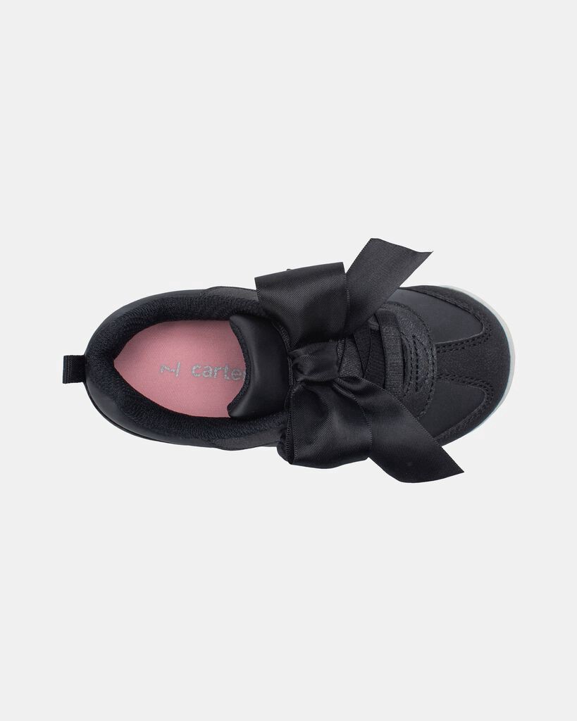 slide 6 of 6, Carter's Toddler Girl Bow Slip-On Sneakers - Black Black 8, 1 ct