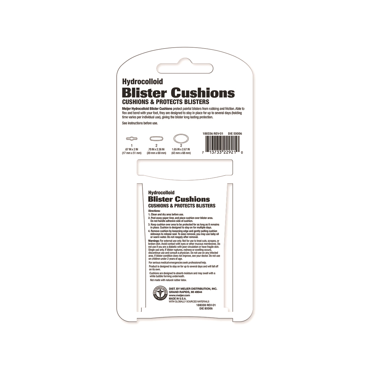 slide 2 of 2, Meijer Hydrocolloid Blister Cushions, Assorted Sizes, 5 ct