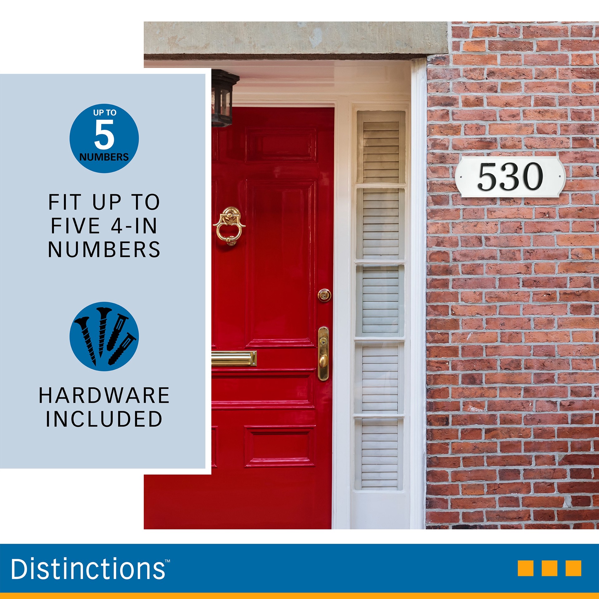 slide 3 of 5, Hillman 6-in H x 17-in W White Wood Address plaque, 1 ct