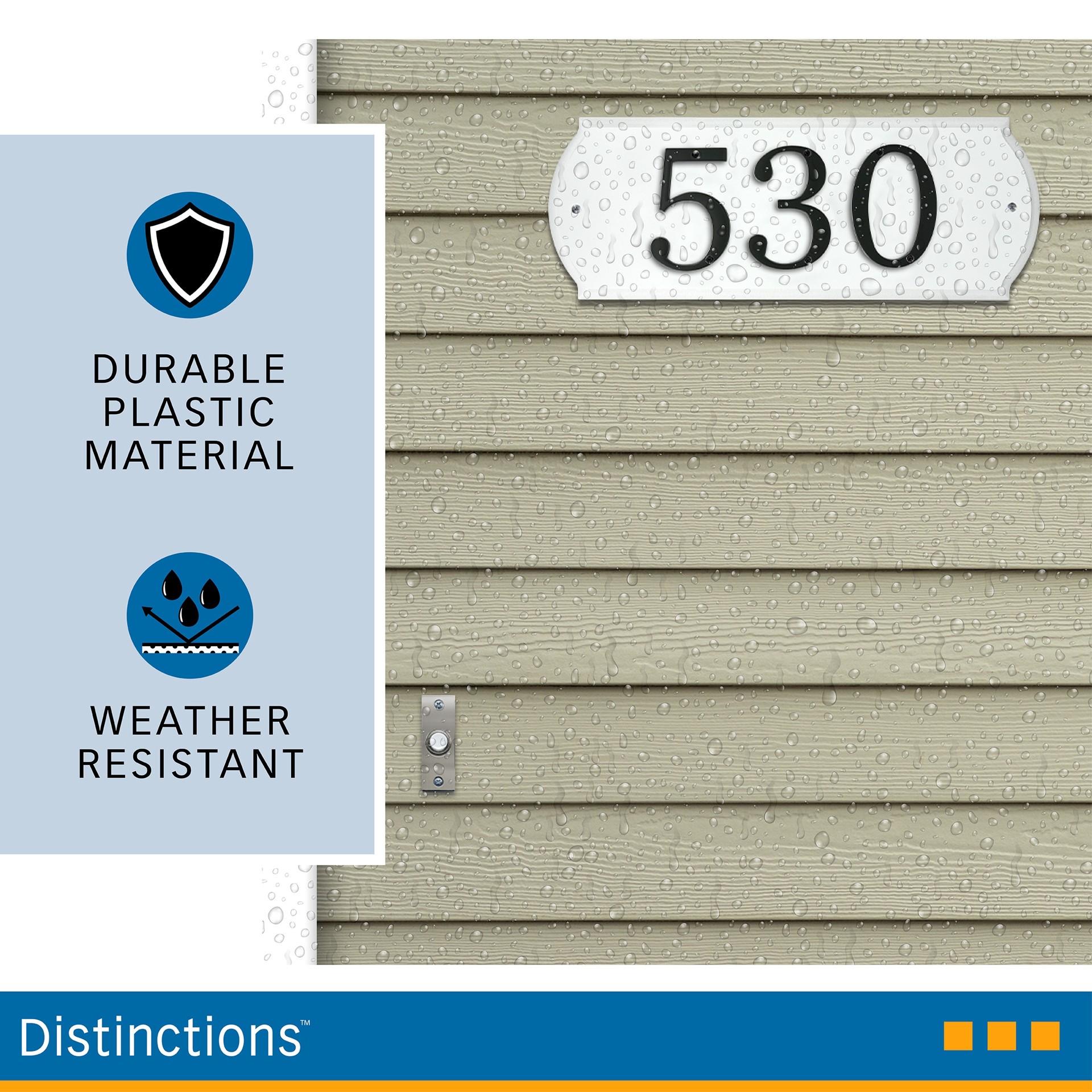 slide 4 of 5, Hillman 6-in H x 17-in W White Wood Address plaque, 1 ct