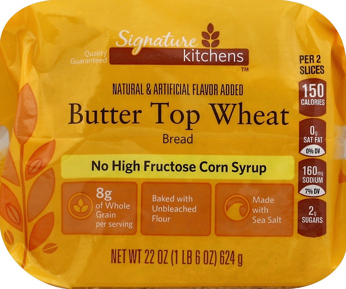 slide 2 of 5, Signature Kitchens Butter Top Wheat Bread, 22 oz