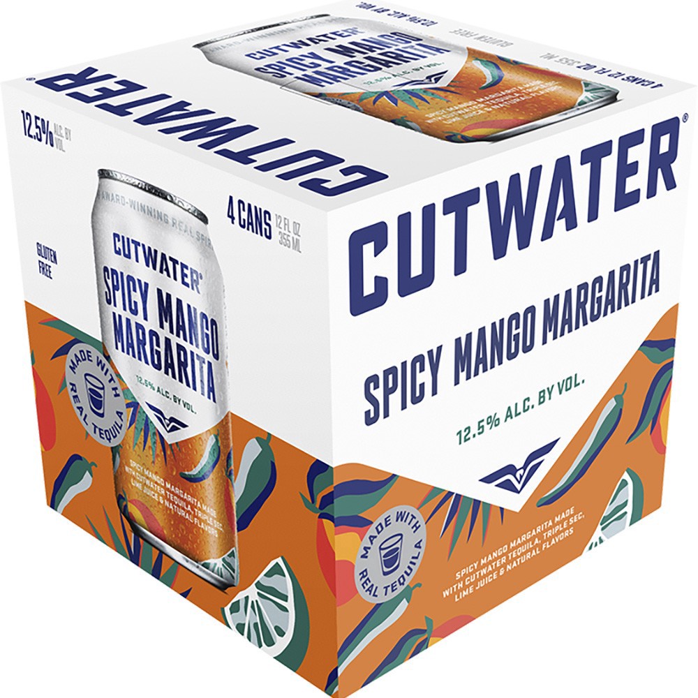 slide 1 of 1, Cutwater Spirits Spicy Mango Margarita, 4 ct; 12 oz