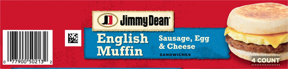 slide 9 of 9, Jimmy Dean English Muffin Breakfast Sandwiches with Sausage, Egg, and Cheese, Frozen, 4 Count, 4 ct