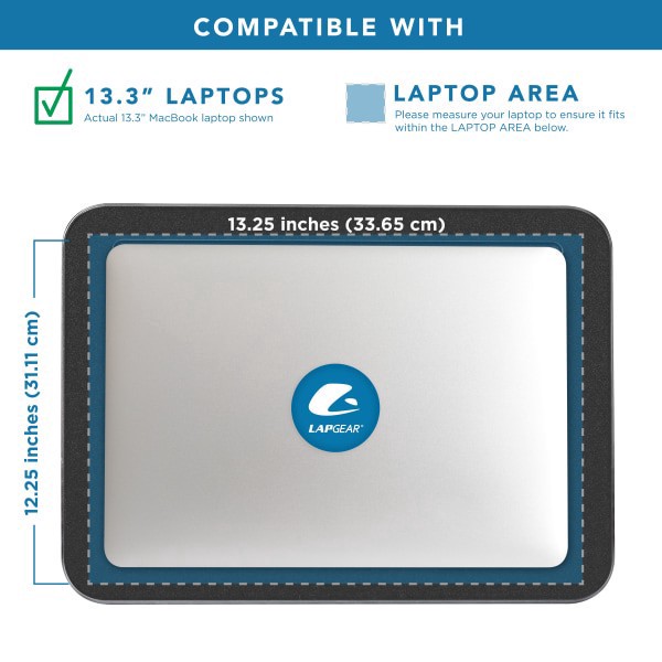 slide 3 of 6, LapGear Compact Lap Desk With Cushioned Zipper Storage Pouch, 14-1/2"" x 10-1/2"", Black, 1 ct