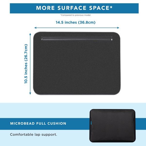 slide 6 of 6, LapGear Compact Lap Desk With Cushioned Zipper Storage Pouch, 14-1/2"" x 10-1/2"", Black, 1 ct