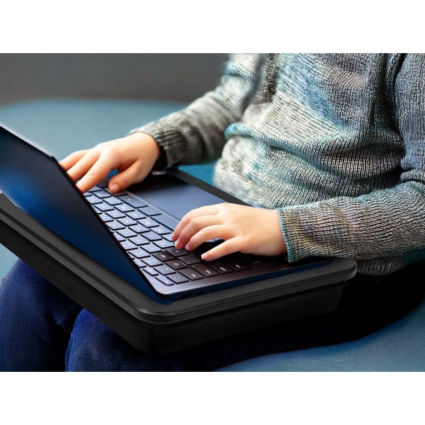 slide 2 of 6, LapGear Compact Lap Desk With Cushioned Zipper Storage Pouch, 14-1/2"" x 10-1/2"", Black, 1 ct