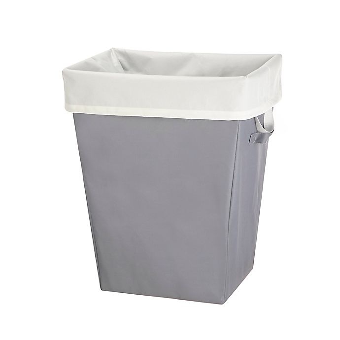 slide 1 of 2, Simply Essential Laundry Hamper with Removable Liner - White/Grey, 1 ct