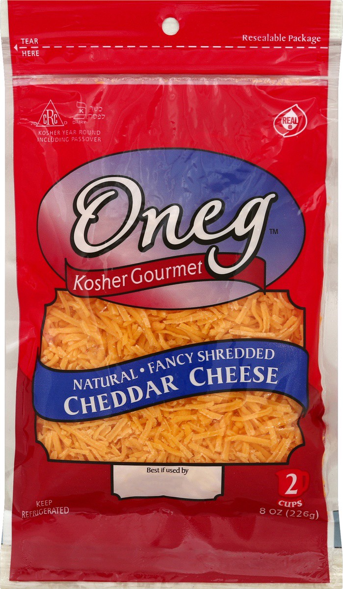 slide 3 of 3, Oneg Cheese Natural Cheddar Shredded, 8 oz