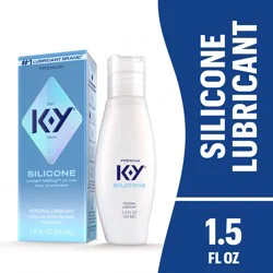 K-Y Silicone Lube, Premium Personal Lubricant, Silicone-Based Formula, Safe to Use with Condoms, For Men, Women and Couples, 1.5 Fl Oz