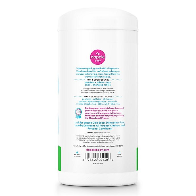 slide 2 of 4, Dapple Baby Toy & Surface Cleaner Wipes, 75 ct