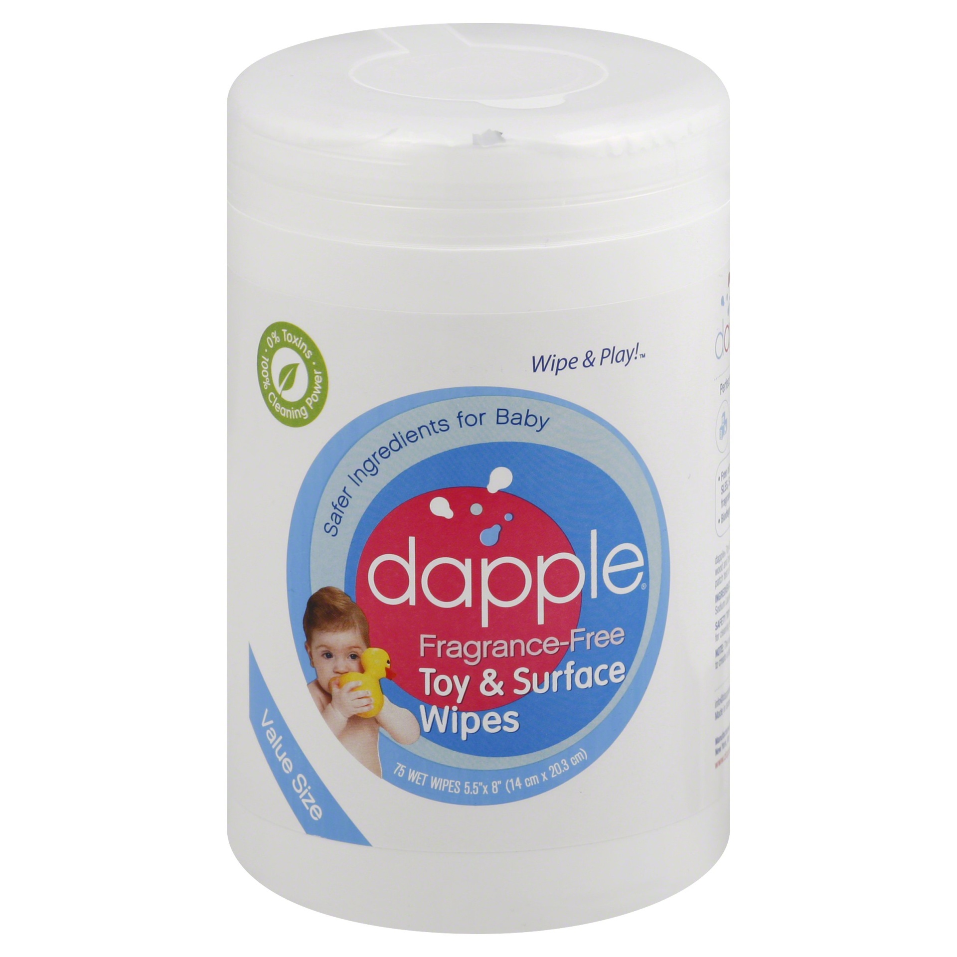 slide 1 of 4, Dapple Baby Toy & Surface Cleaner Wipes, 75 ct