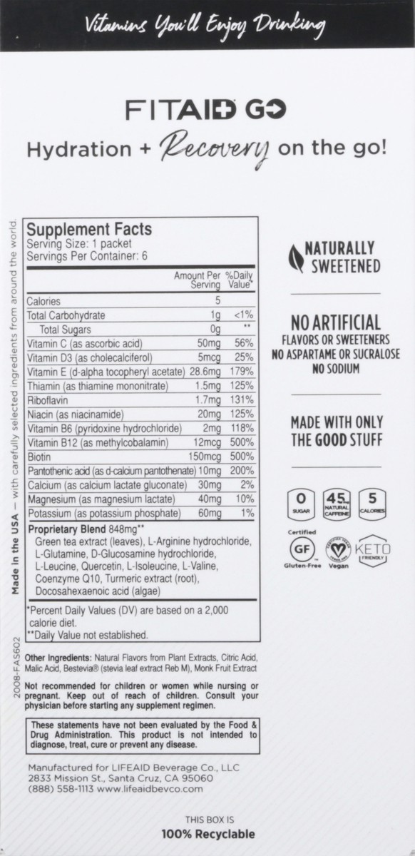 slide 7 of 9, ImmunityAid Go Zero Sugar Powder Packets Citrus Hydration + Recovery 6 Packets, 1.38 oz