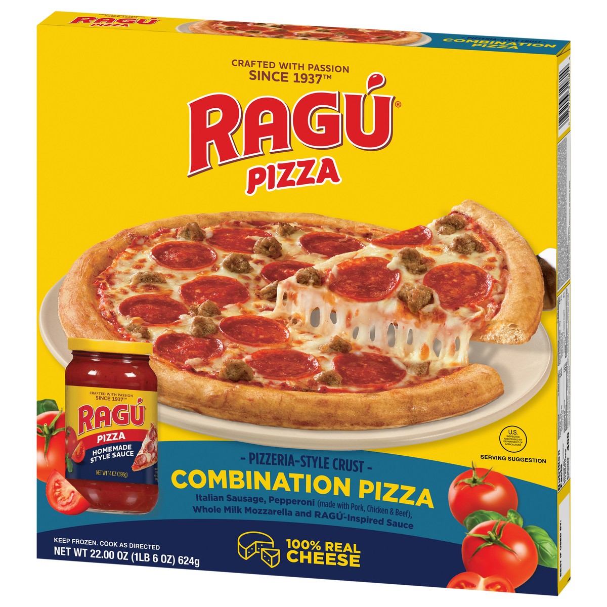 slide 4 of 13, Ragu Pizzeria-Style Crust Combination Pizza 22.00 oz, 22 oz