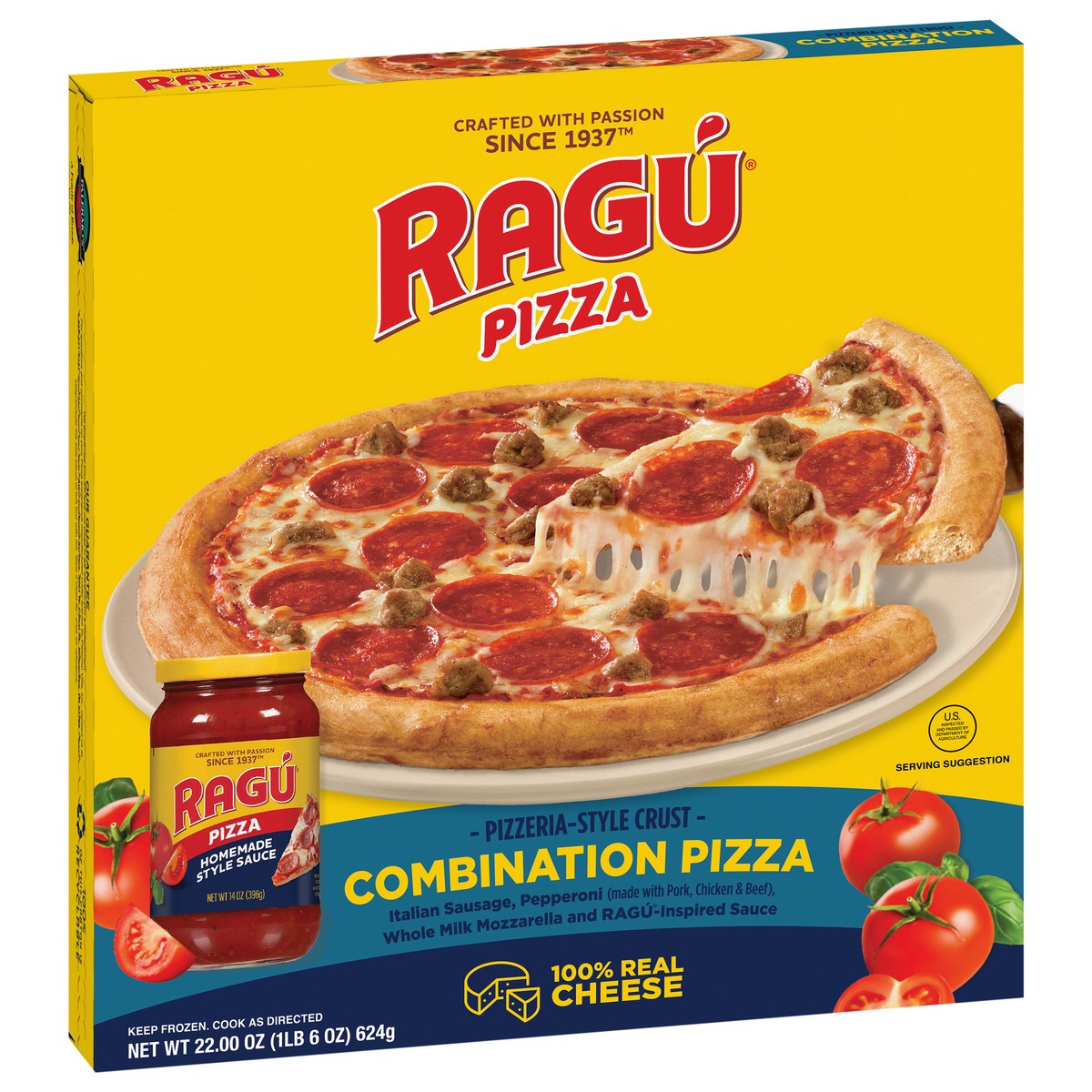 slide 12 of 13, Ragu Pizzeria-Style Crust Combination Pizza 22.00 oz, 22 oz