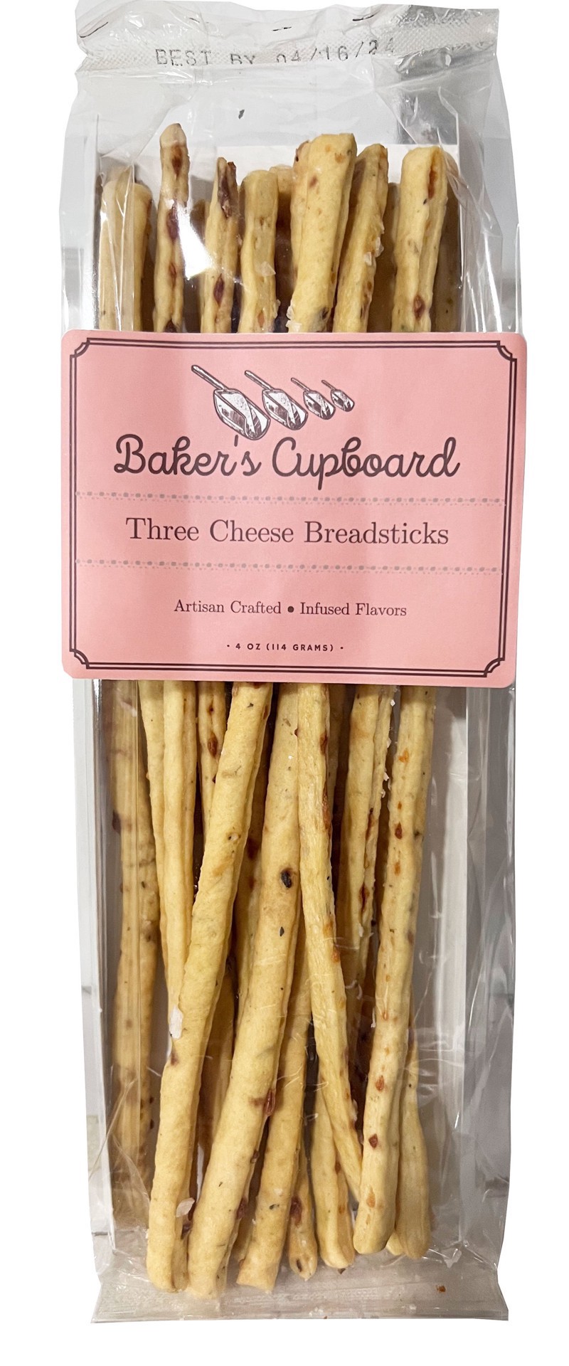 slide 1 of 1, Baker's Cupboard Three Cheese Breadsticks, 4 oz