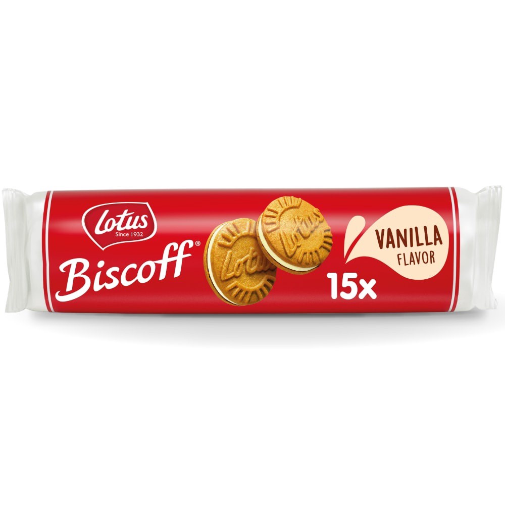 slide 1 of 9, Lotus Biscoff Vanilla Flavor Sandwich Cookies 15 ea, 15 ct