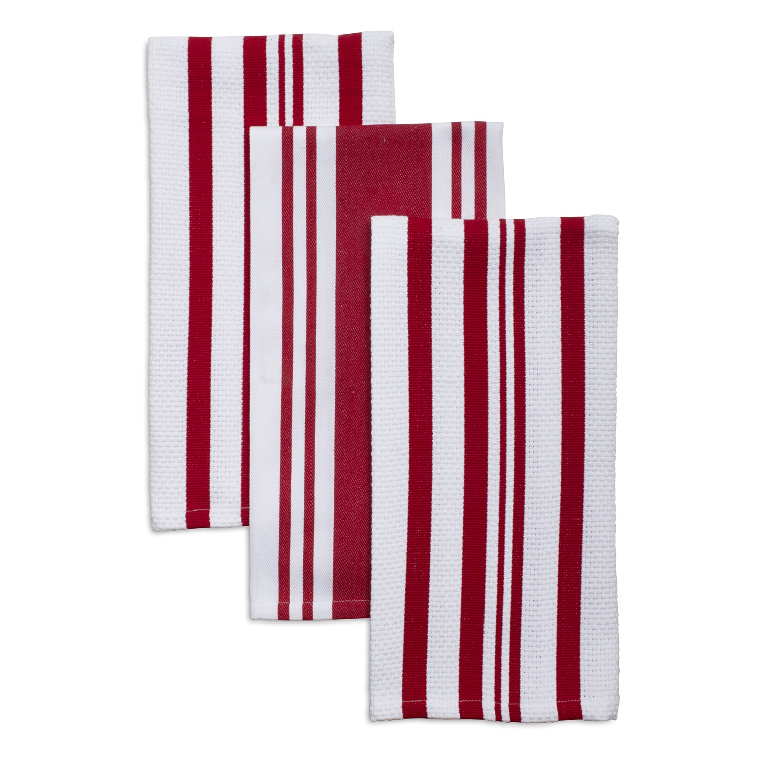 slide 1 of 1, Sur La Table Red Stripe Kitchen Towels, Red, 3 ct