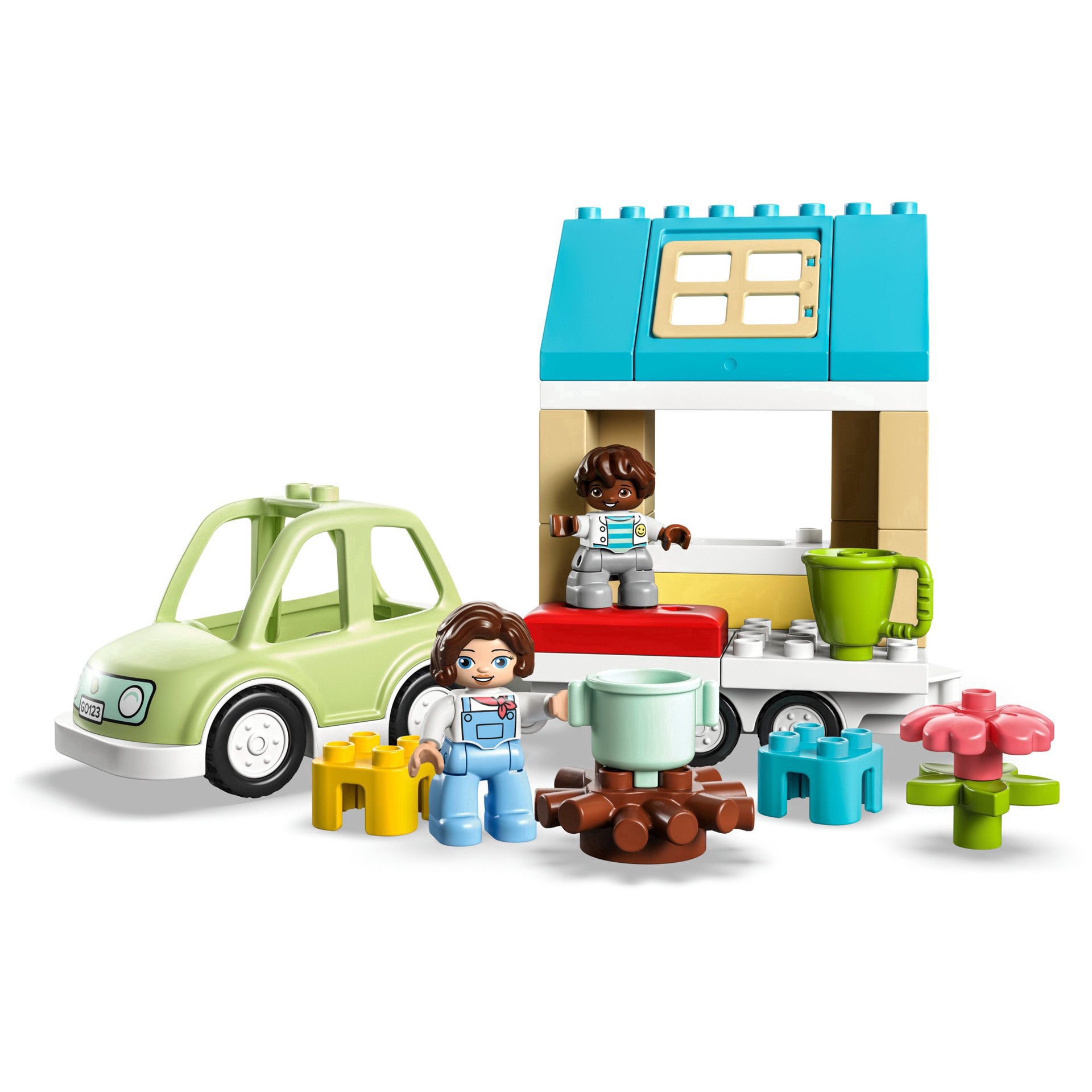 slide 15 of 21, LEGO DUPLO Town Family House on Wheels Toy with Car 10986, 31 ct