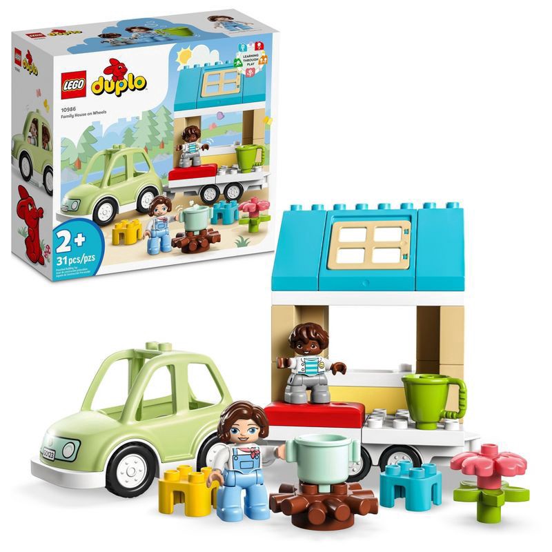 slide 1 of 21, LEGO DUPLO Town Family House on Wheels Toy with Car 10986, 31 ct