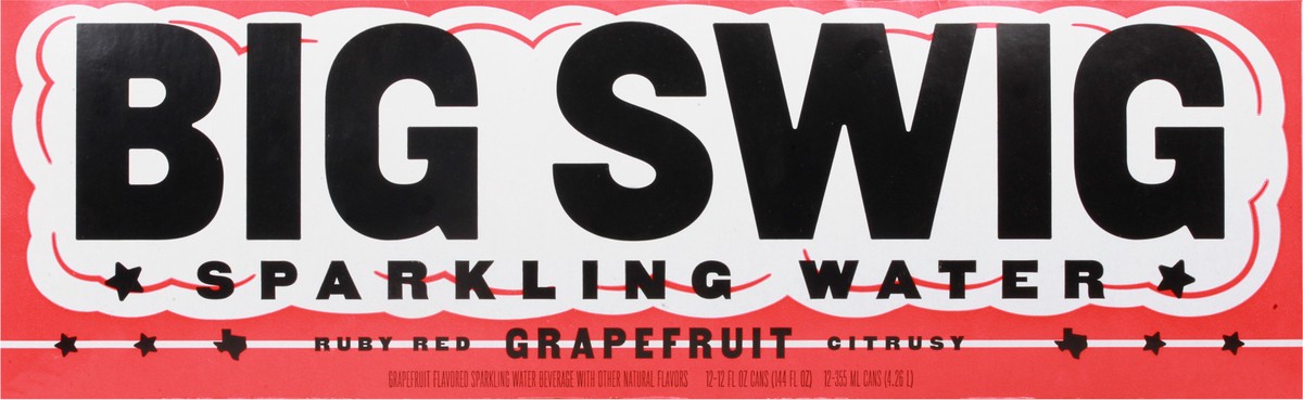 slide 7 of 9, Big Swig Sparkling Water - Grapefruit - 12 ct; 12 fl oz, 12 ct; 12 fl oz