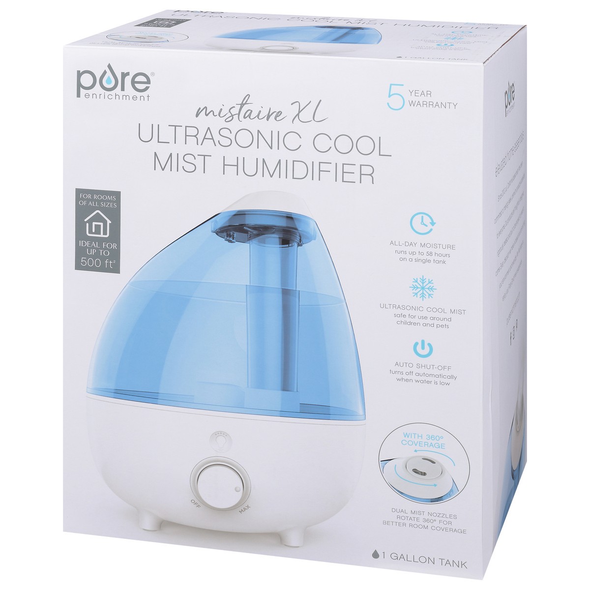 slide 3 of 9, Pure Enrichment Mist Ultrasonic Cool Mistaire XL Humidifier 1 ea, 1 ct