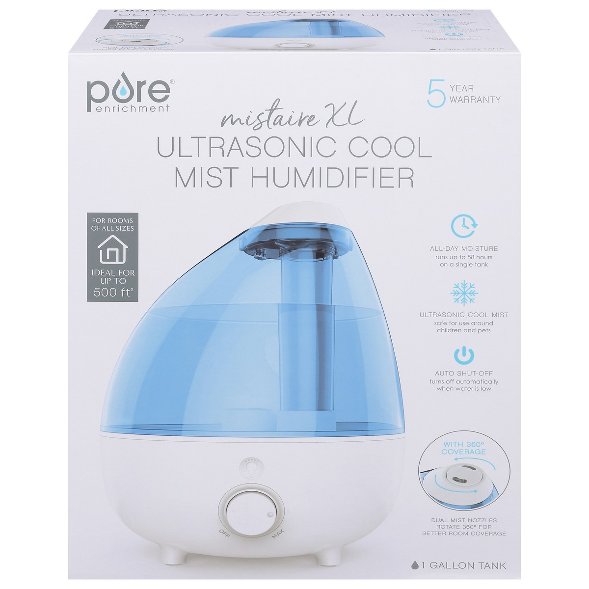 slide 1 of 9, Pure Enrichment Mist Ultrasonic Cool Mistaire XL Humidifier 1 ea, 1 ct
