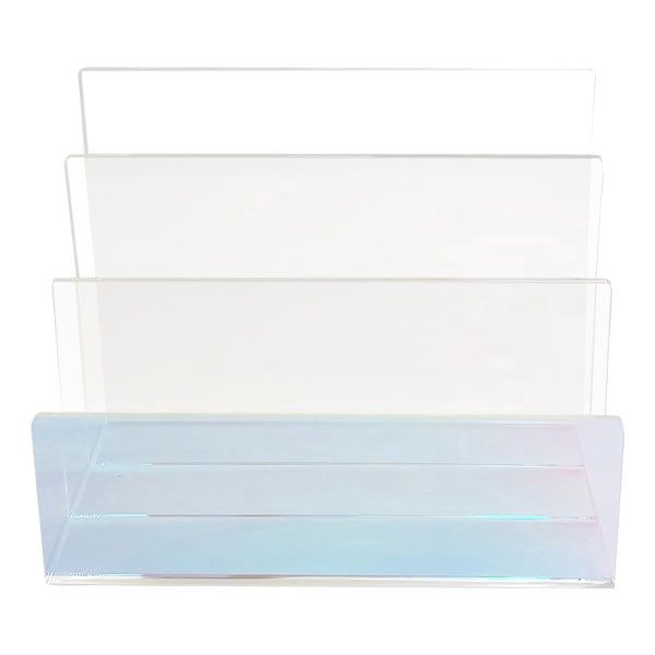 slide 2 of 4, Realspace® Opaline Acrylic Letter Sorter, 5-11/16""H x 6-7/8""W x 3-15/16""D, Clear/Iridescent, 1 ct