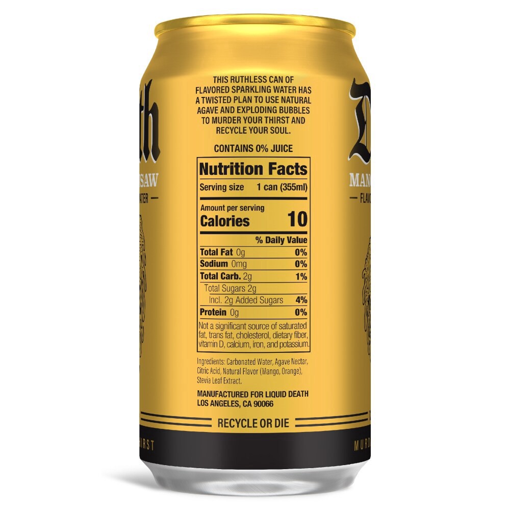 slide 5 of 6, Liquid Death Mango Chainsaw 6pk, 6 ct; 12 fl oz