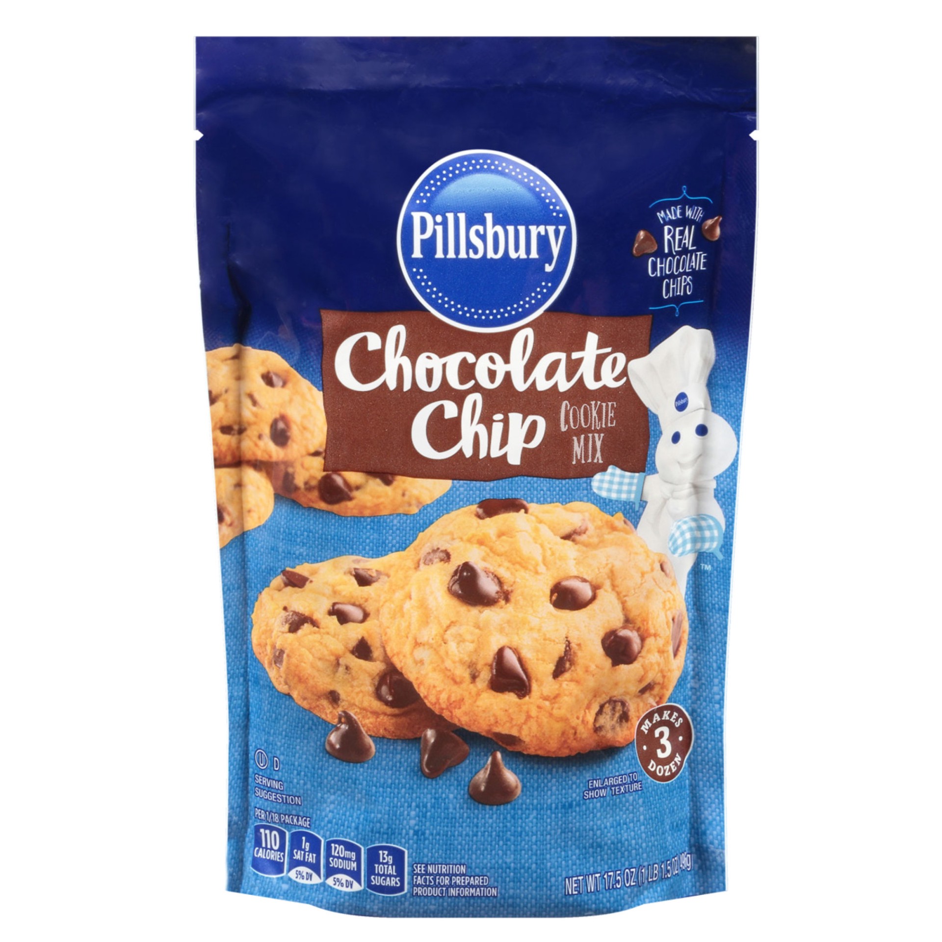 slide 1 of 9, Pillsbury Chocolate Chip Mix, 17.5 Oz Pouch, 17.5 oz